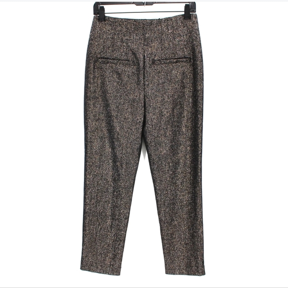 Veronica Beard Stila Black Gold Wool Blend Ankle Pants Size 00 NWT - Picture 8 of 11